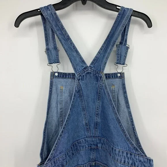 Arizona Denim Overalls Blue Distressed Straight Leg Jeans - Picture 7 of 9